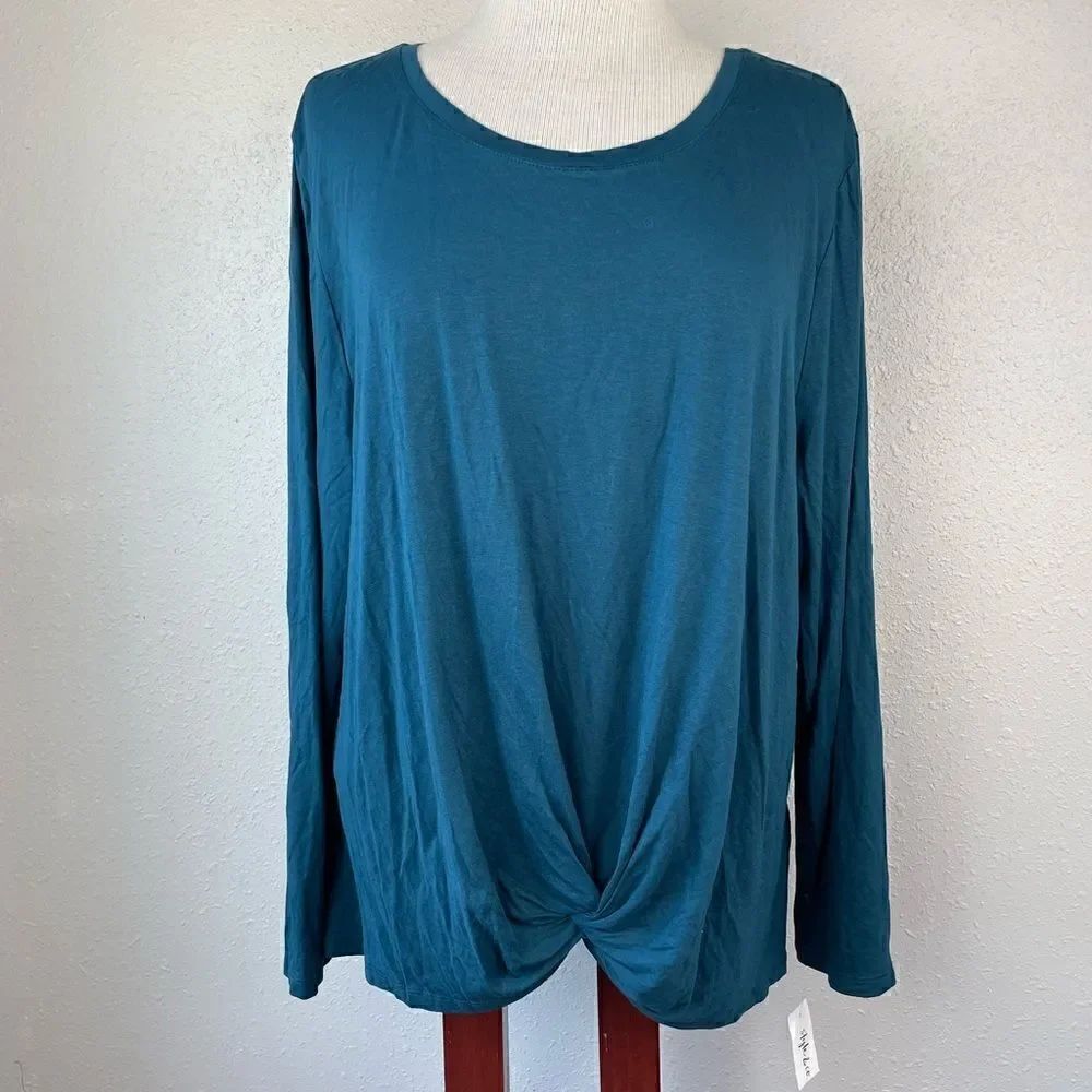 NWT Style & Co Knot Top Long Sleeve Shirt Size XXL
